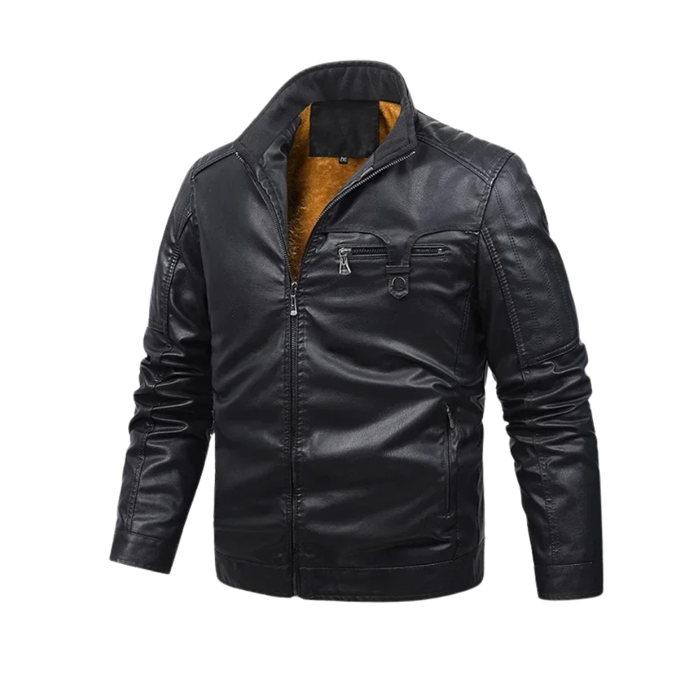 Fleece-Lined Shearling Leather Jacket