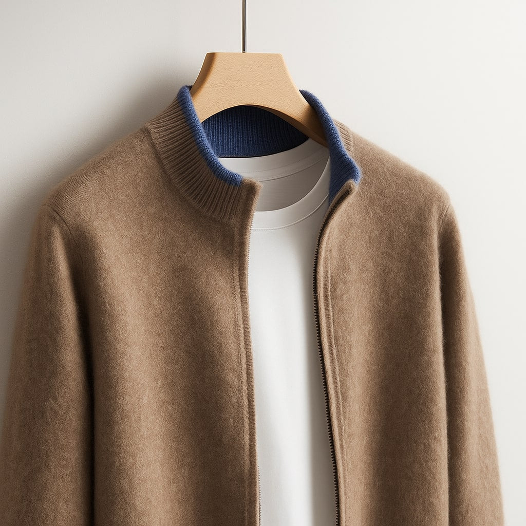 Premium-Strickjacke mit Reißverschluss