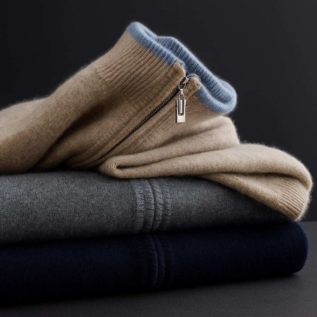 Premium-Strickjacke mit Reißverschluss