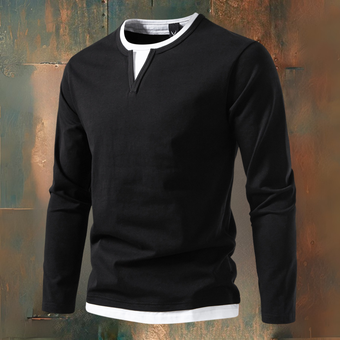 François Long Sleeve V-Neck T-Shirt, Modern Style