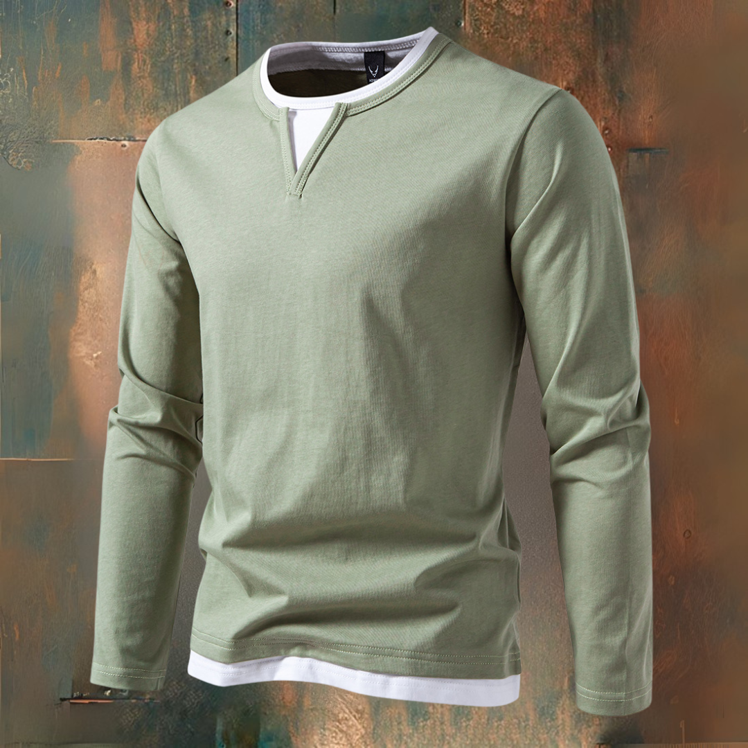 François Long Sleeve V-Neck T-Shirt, Modern Style