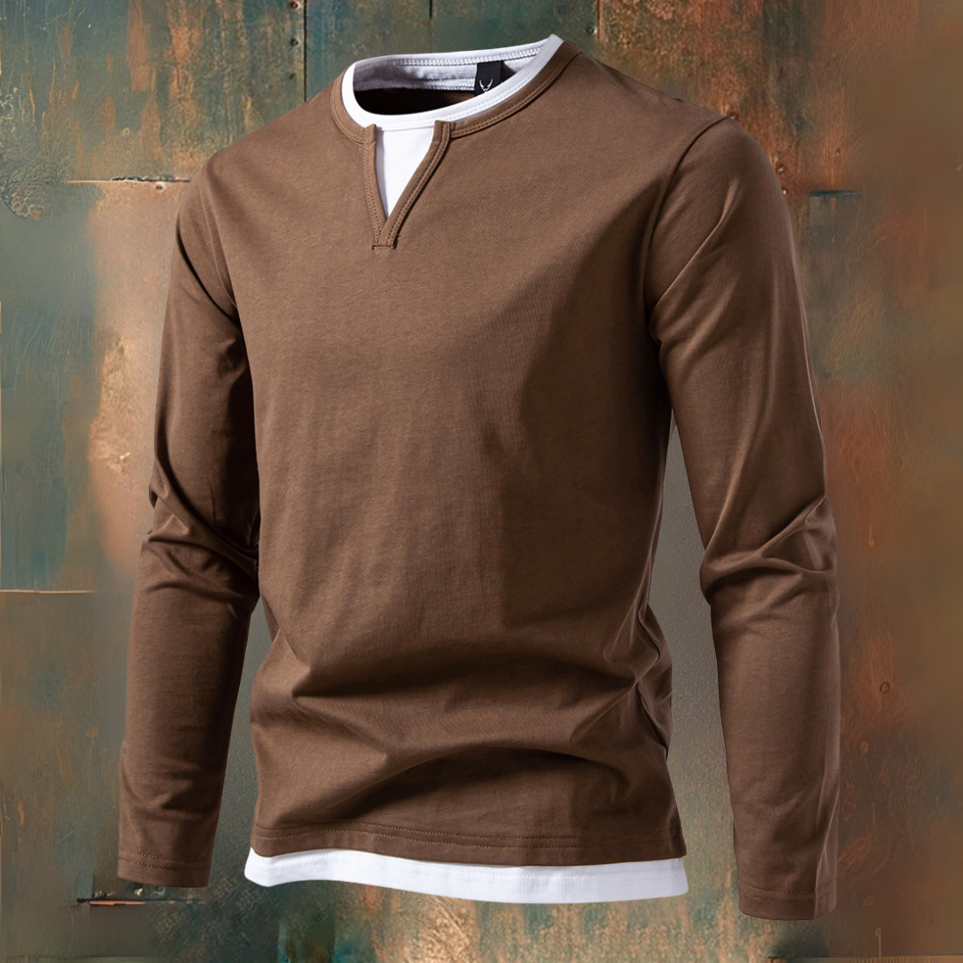 François Long Sleeve V-Neck T-Shirt, Modern Style