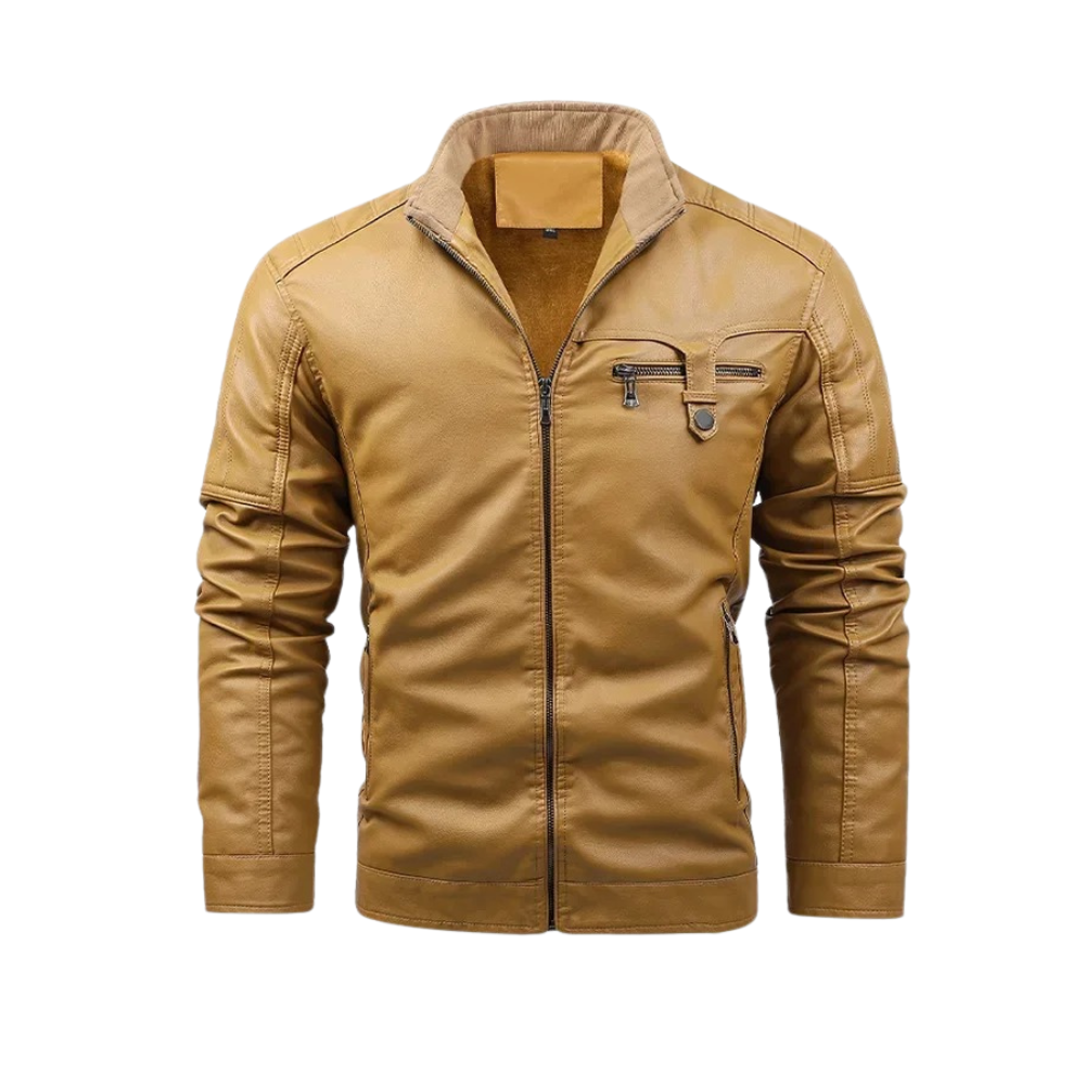 Fleece-Lined Shearling Leather Jacket