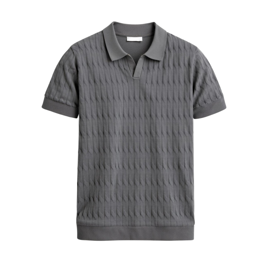 NOBA Premium V-Ausschnitt Kabelstrick-Polo