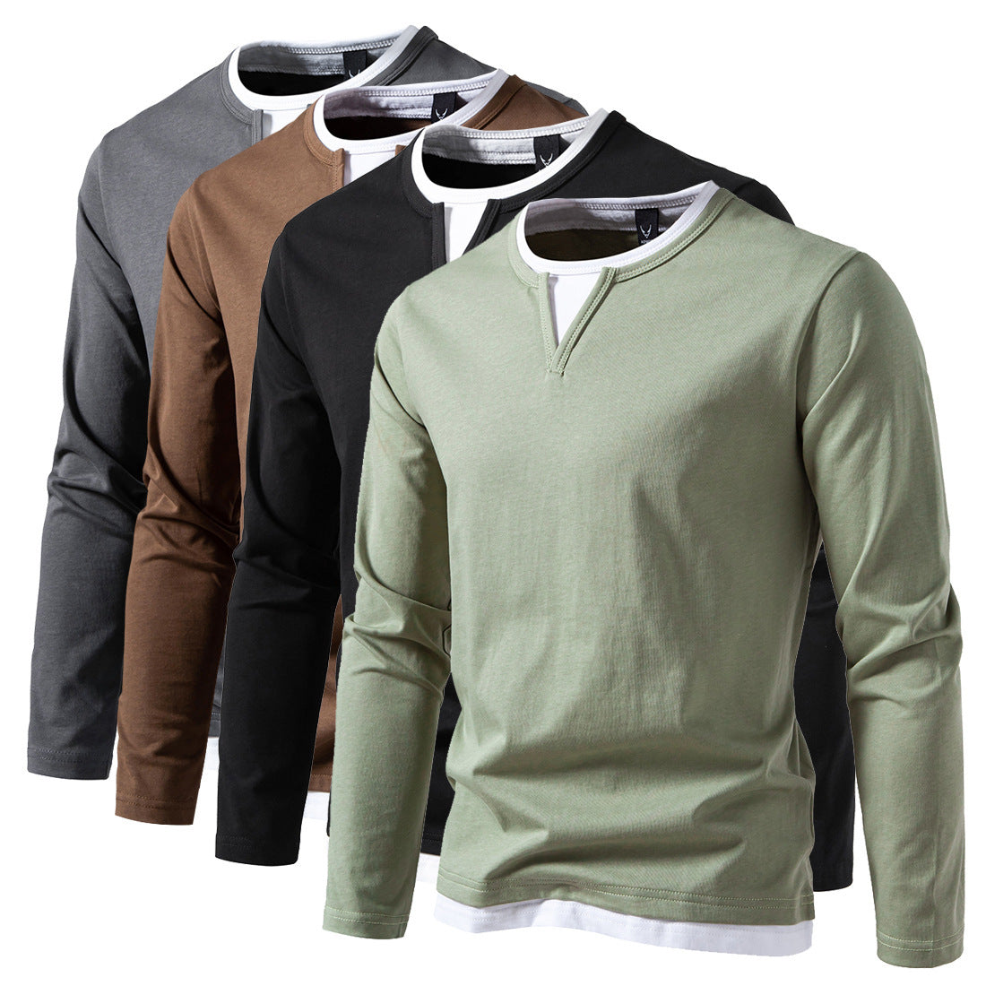 François Long Sleeve V-Neck T-Shirt, Modern Style
