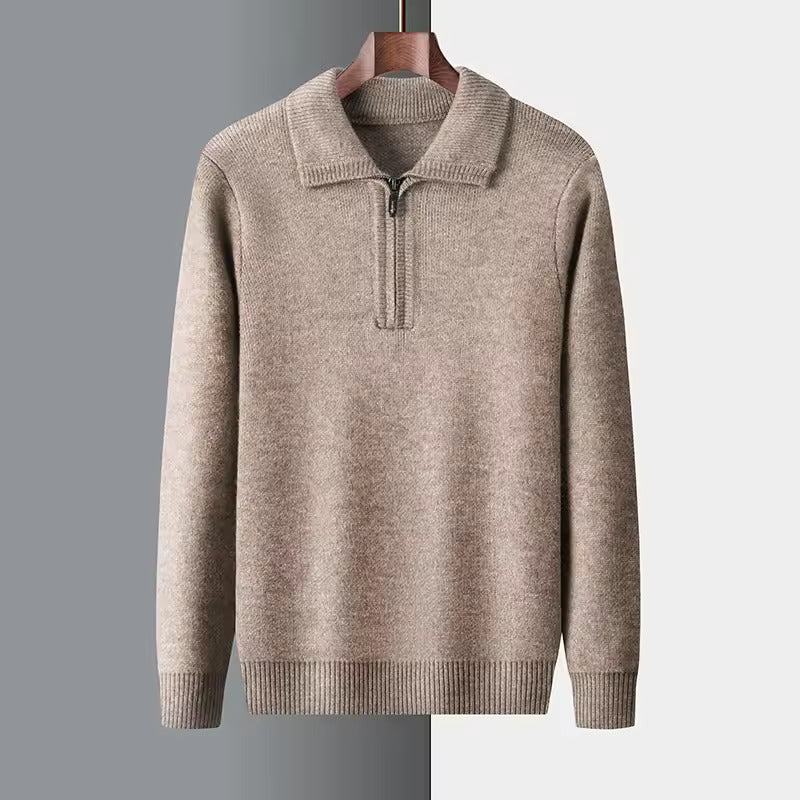 PULLOVER MIT VIERTELREISSVERSCHLUSS AUS 100% KASCHMIR