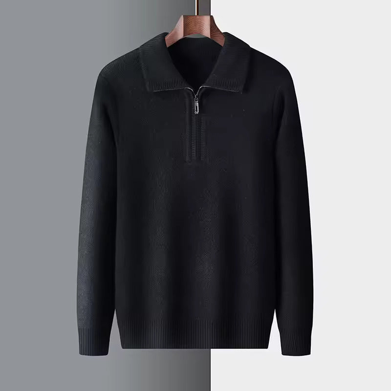 PULLOVER MIT VIERTELREISSVERSCHLUSS AUS 100% KASCHMIR