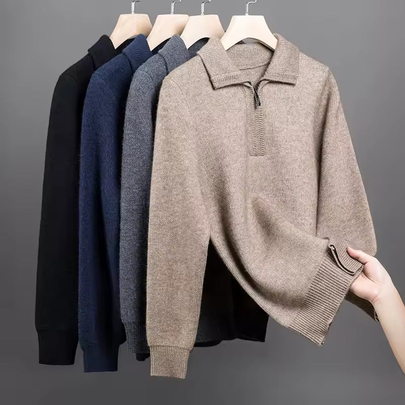 PULLOVER MIT VIERTELREISSVERSCHLUSS AUS 100% KASCHMIR