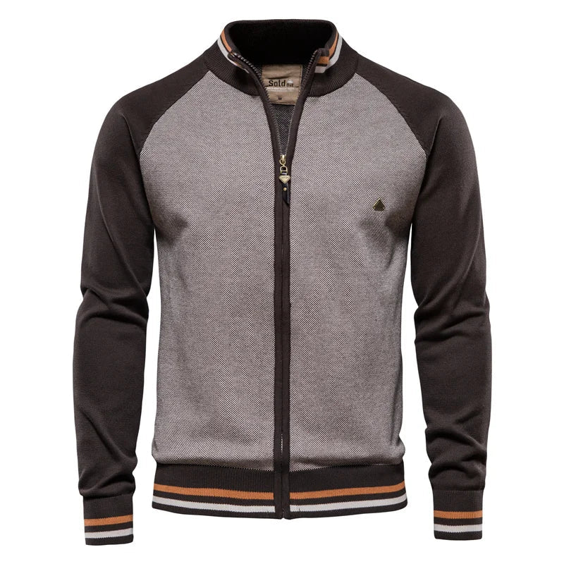 Elegant High-Neck Zip Sweater