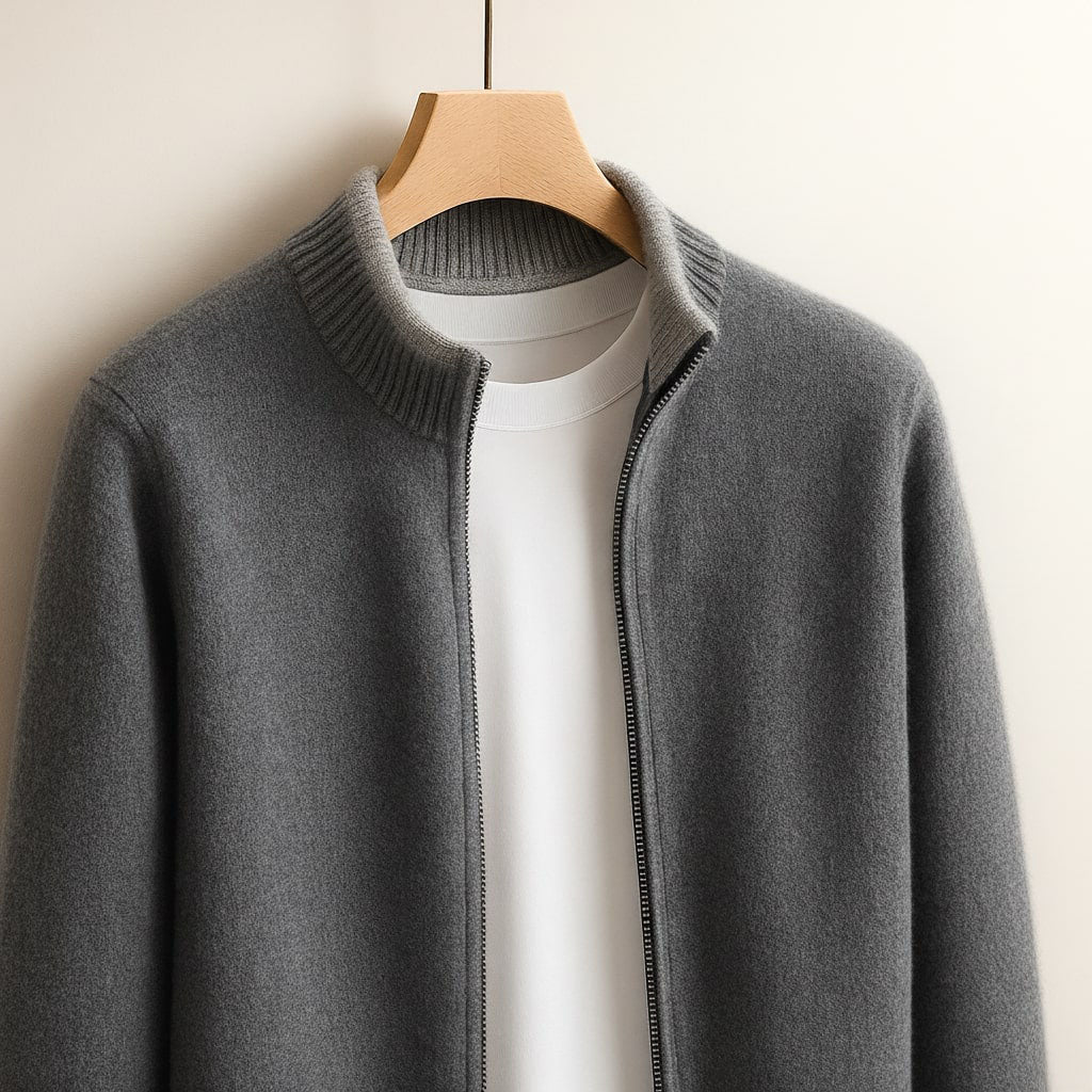 Premium-Strickjacke mit Reißverschluss