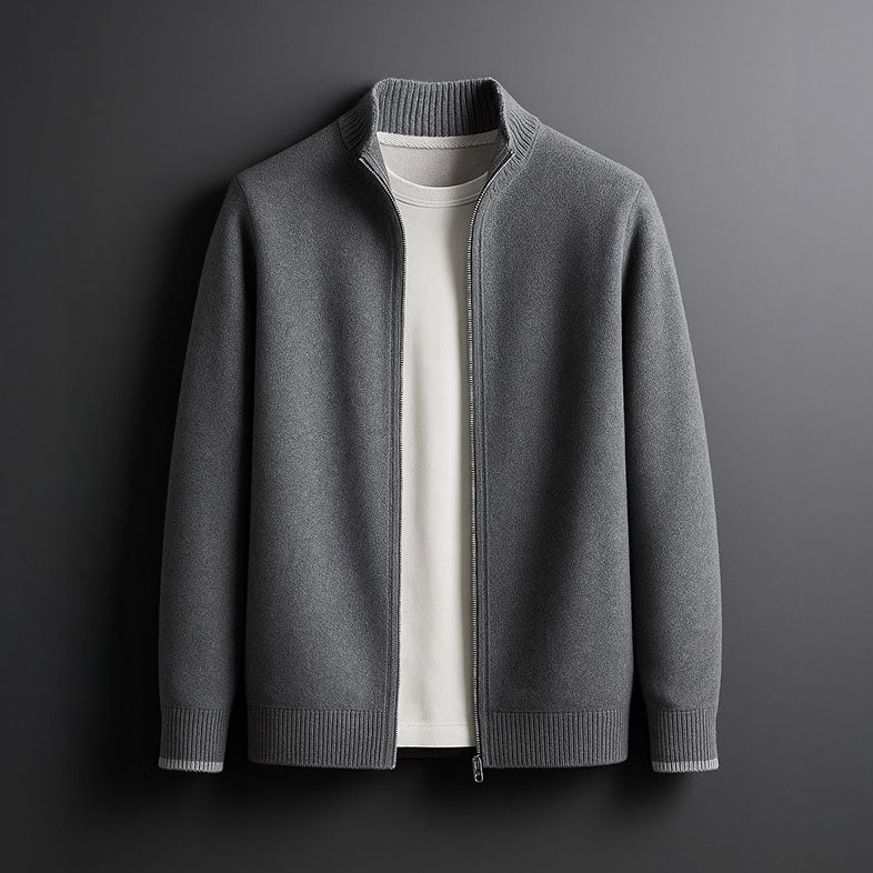 Premium-Strickjacke mit Reißverschluss