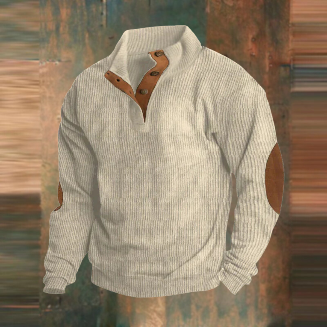 Sudadera informal de cuello alto y manga larga